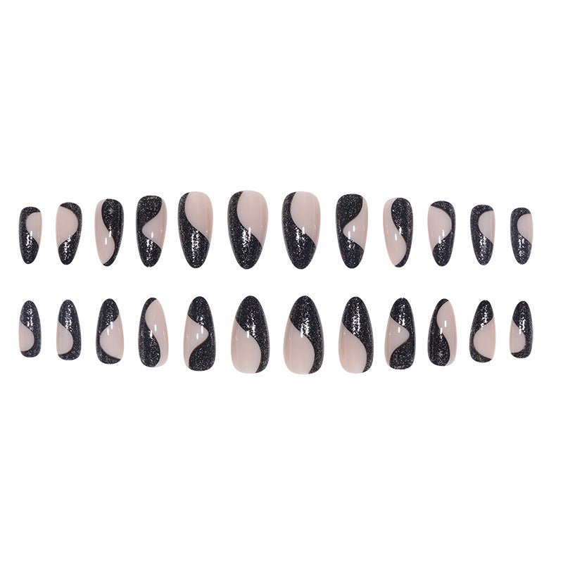 Wholesale Glitter Black Series Nail Stickers